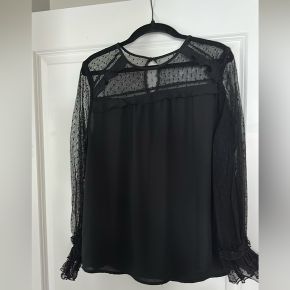 Loft Black Ruffle Blouse - Picture 2 of 5